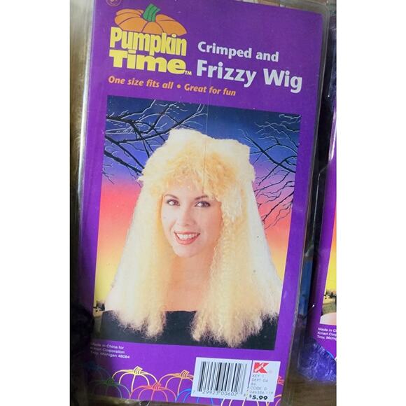 Vintage Pumpkin Time Halloween Wig Crimped Curly 60's & Extras Lot See Pictures - Picture 13 of 15